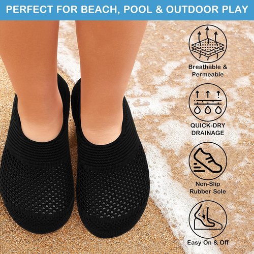 ANLUKE Kids Water Shoes - Quick-Dry Aqua Socks for Swimming | Lightweight & Barefoot Design