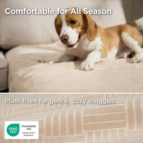 Bedsure Waterproof Dog Bed Cover - Washable Cozy Blanket for King Bed & Sofa, Sandy Tan, Cal King 82x120 IN