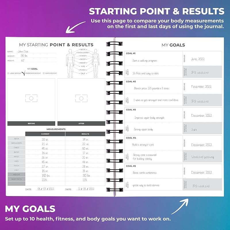 Clever Fox Fitness Journal Black & White Variation: Workout Log Planner