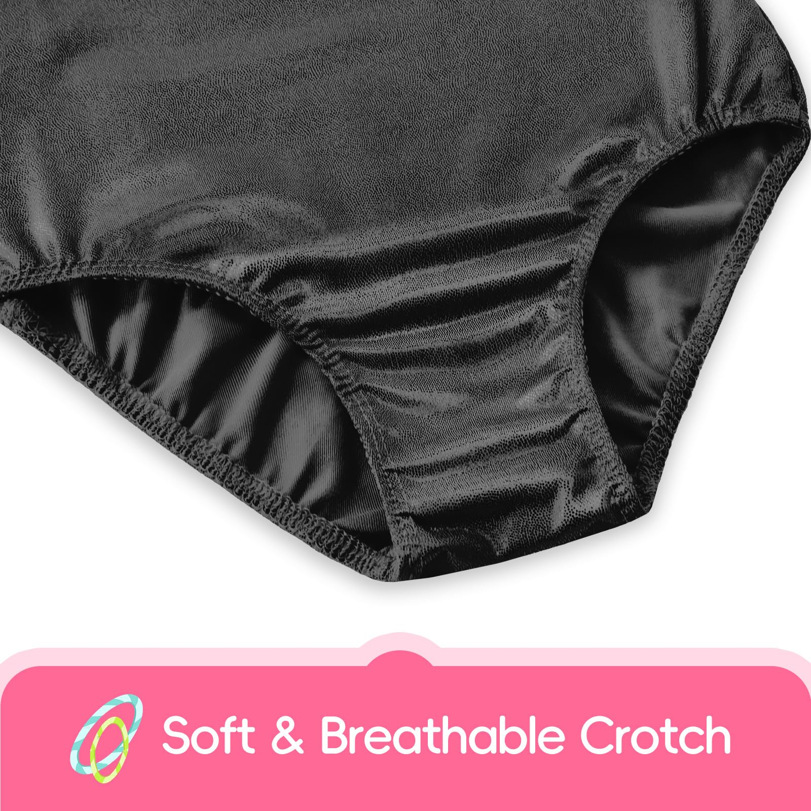Levasuph Leotards for Girls Gymnastics 2t 3t Long Sleeve Toddler Dance Outfit Sparkle Black Bodysuits with Hair Scrunchie