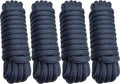 Double Braid 5/8" x 20' Boat Dock Lines | Heavy-Duty Nylon Ropes with 15" Spliced Eye – Durable Marine Lines for Pontoon & Light Boats (Navy Blue) - 4-Pack