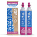 Soda Sense 60L CO2 Exchange Canister - 2 Pack, Threaded Style - Compatible with All 'Screw-In' Soda/Sparkling Water Makers, Including SodaStream BLUE Cylinder Models, Ninja Thirsti, Philips & More
