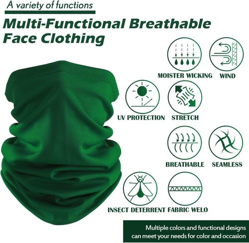 Geyoga UV Protection Neck Gaiter - 6-Piece Cooling Scarf Set for Summer | Breathable Face Mask