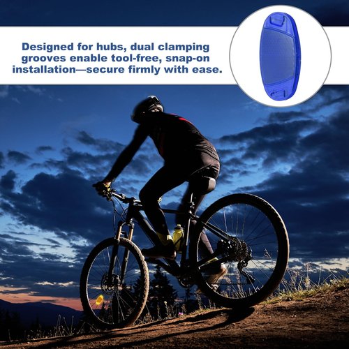 PATIKIL Bike Wheel Reflectors, 10 Pcs Plastic Universal Oval Safety Bicycle Wheel Rim Reflective Warning Reflective for Trailer Mountain Bike Bicycles Night Riding, Blue