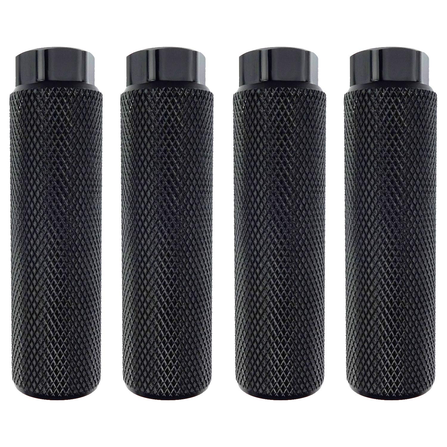 Zelerdo 2 Pairs Aluminum Alloy Bike Pegs for Mountain Bike Cycling Rear Stunt Pegs Fit 3/8 inch Axles (Pure black,100x28 mm)