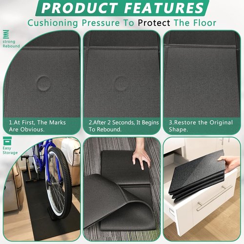 Foldable Treadmill Mat - 68"x24" | 1/4" Thick Noise-Reducing Floor Protector for Home Gym