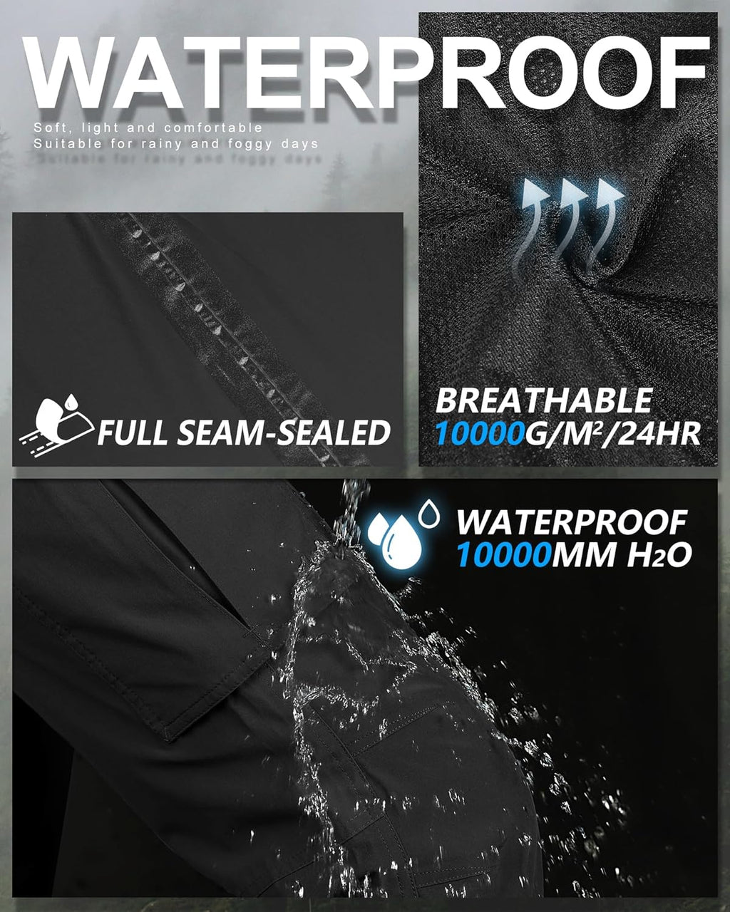 Skiennix Women's Rain Pants - Waterproof & Lightweight Breathable Hiking Overalls | 33,000ft