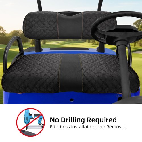 Roykaw 1680D Oxford Cloth Golf Cart RXV Front Seat Covers Compatible with EZGO RXV Front Seat Cushion, Backrest & Bottom Seat Cover, Easy Installation, Wear Resistance