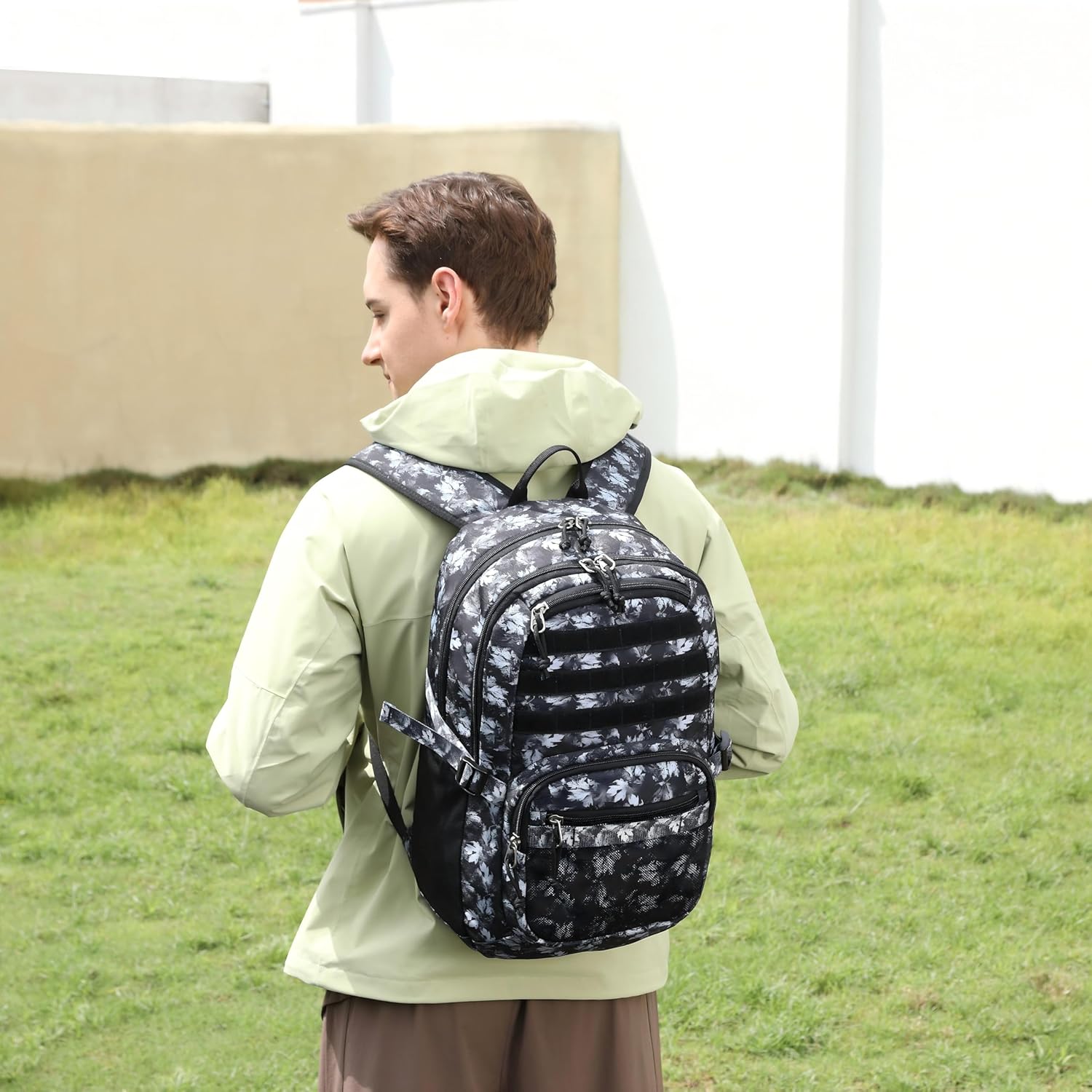 Skiennix Military Tactical Backpack - 3-Day Assault Pack with Molle System | Gray Maple Leaf, 25L