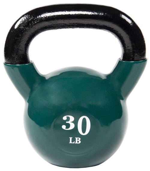 Fitvids All-Purpose Color Vinyl Coated Kettlebell, 30 Pounds