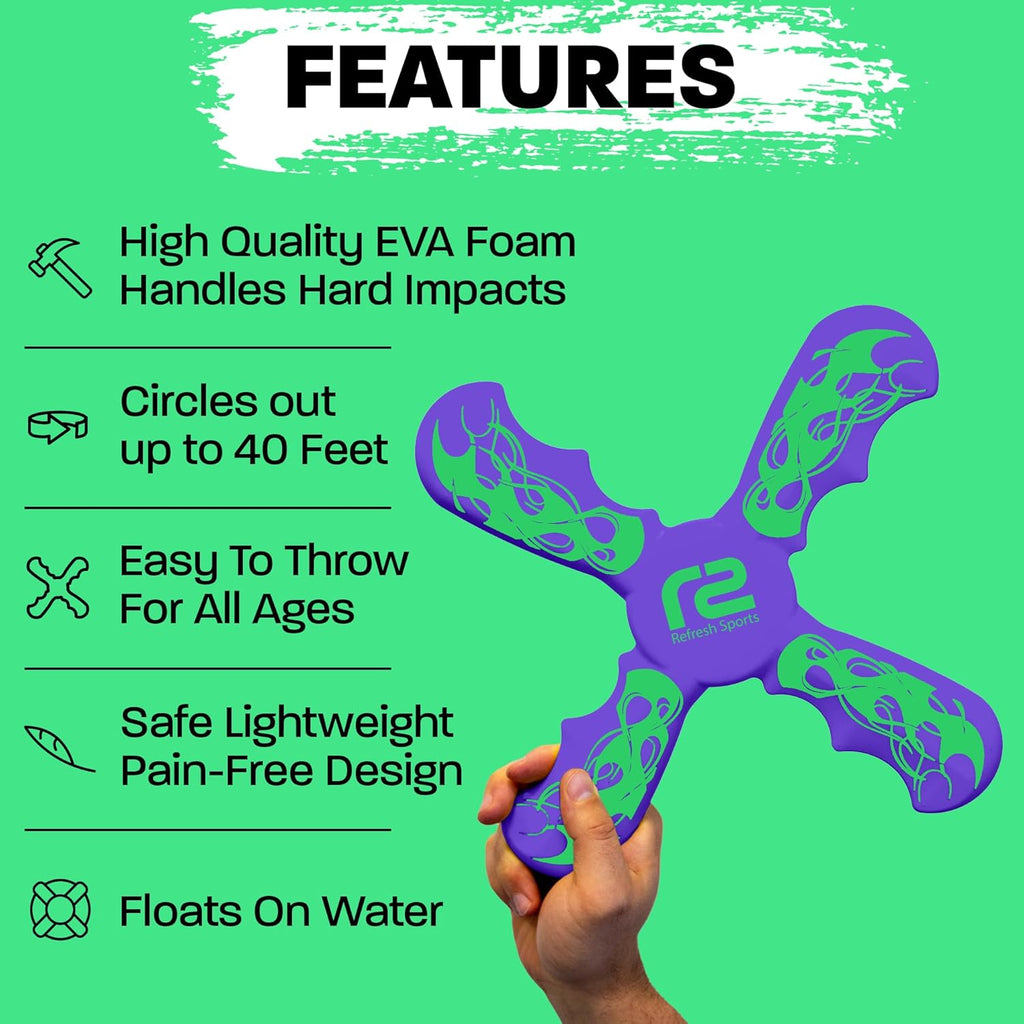 Skiennix Foam Boomerang - Fun Outdoor Toy for Kids & Adults | Perfect for Pool, Beach & Splash Pad Play