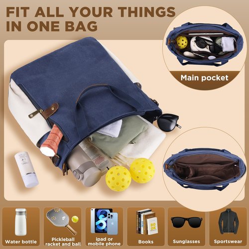 SMRITI Pickleball Bag with Adjustable Shoulder Strap- Stylish & Lightweight Pickleball Bag for Women, Large Capacity Perfect for Paddles, Balls & Accessories (Blue)
