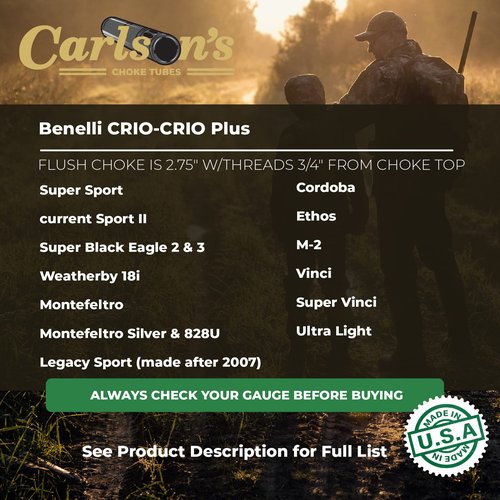 Carlson's Choke Tubes 12 Gauge Compatible for Benelli Crio Plus [ Modified | 0.705 Diameter ] Blued Steel | Blued Sporting Clays Choke Tube | Made in USA