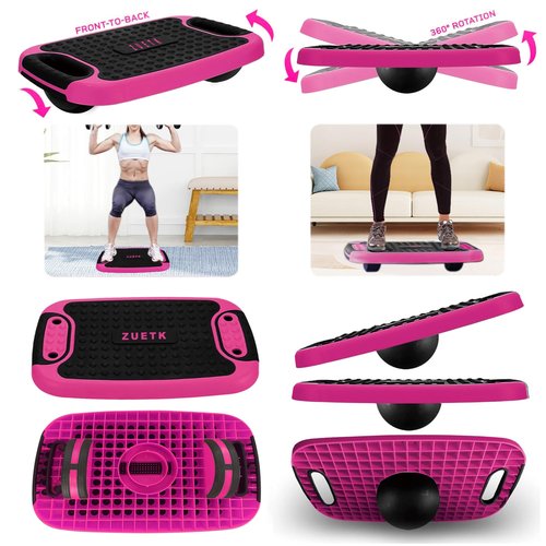 4-In-1 Balance Board and Stepper Exercise Platform - Aerobic Step Adjustable Home Workout Slant Board, Non Slip Soft cushion - With Home Workout Suggestions