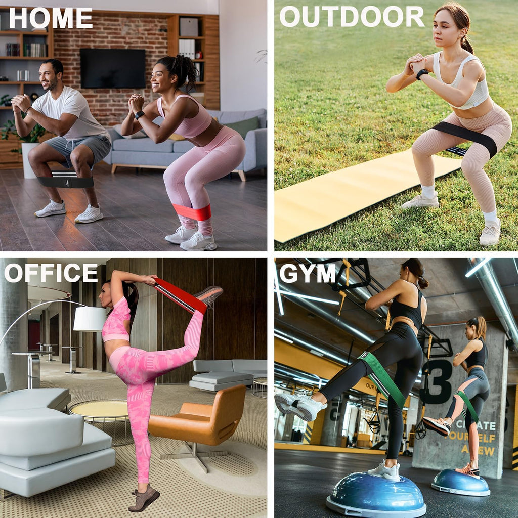 Skiennix Fabric Resistance Bands - 3 & 4 Levels Booty Bands for Effective Workouts | Durable Elastic Bands for Men & Women