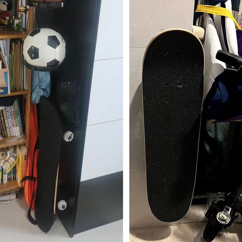 Skateboard Wall Hanger Skateboard Wall Mount Skateboard Hanger, Skateboard Longboard Rack Wall Mount, Flexible Hanger Skate Board Holder-Lengthen
