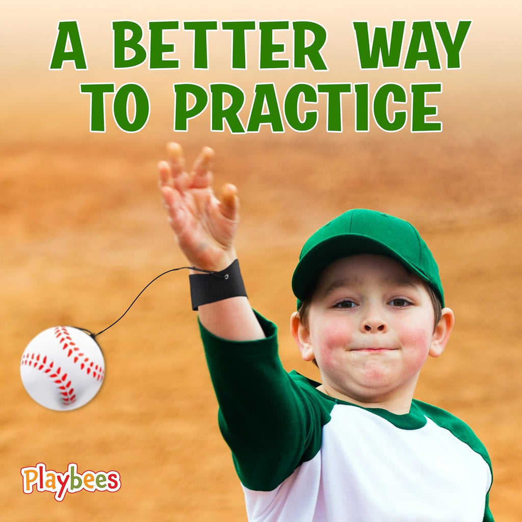 Playbees Reactive Practice Baseballs - Elastic Cord Training Balls for Kids | 6-Pack Fun Outdoor Activity