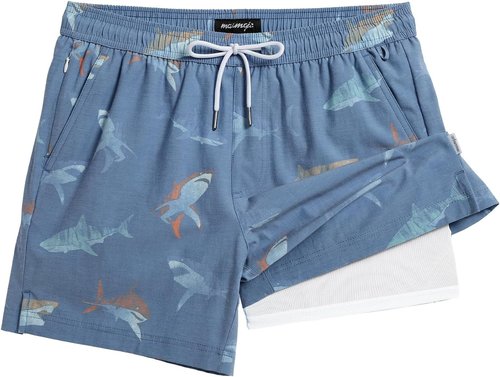 Maamgic Men's Swim Trunks - Quick Dry Beach Shorts with Compression Liner & Zipper Pocket | 5.5 Inch