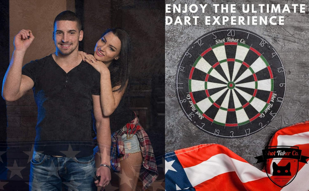 Steel Tip Darts Set - Professional Darts with Brass Barrels & Accessories | Complete Dartboard Kit