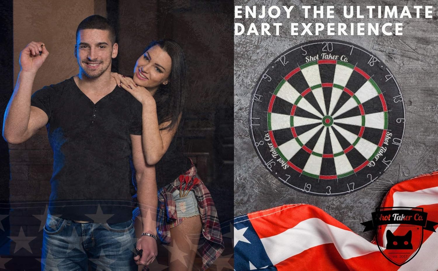 Steel Tip Darts Set - Professional Darts with Brass Barrels & Accessories | Complete Dartboard Kit