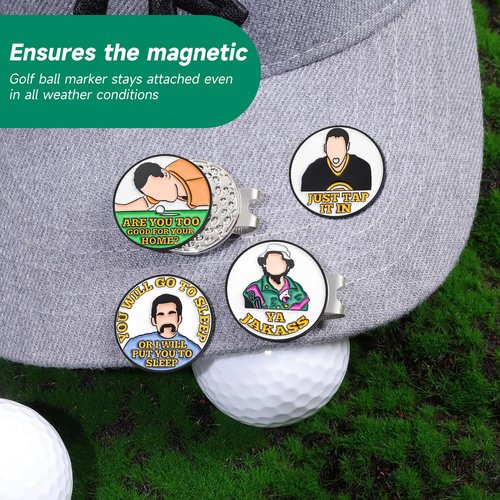 Jecten Funny Magnetic Ball Markers Clips, Distinctive Golf Ball Markers for Putting Green, Golf Ball Marker Hat Clips Magnet for Golf Lovers Gifts Golfing Accessories