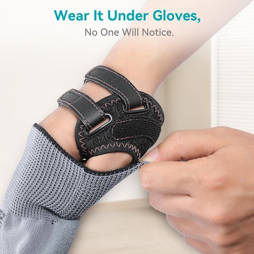 FORTEMOTUS Thumb Brace Right Hand - CMC Thumb Arthritis Support Comfortable Nylon Brace with Thumb Splint for Mild CMC Joint Pain Relief for Osteoarthritis, Tendonitis, Unisex, Black, Medium