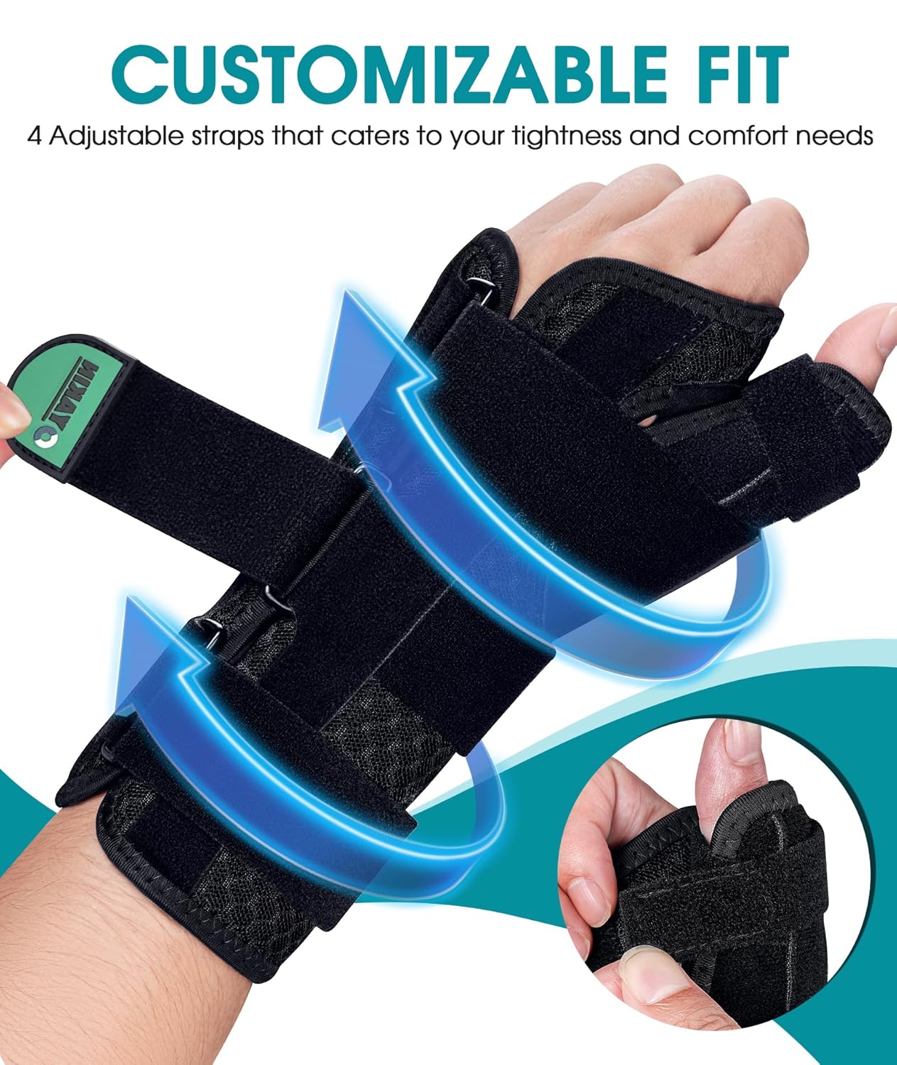 Oyakin Wrist Brace - Thumb Support for Carpal Tunnel & De Quervain's | Left Hand Splint for Men & Women