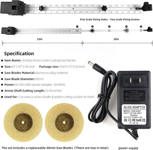 Electric Arrow Saw - Adjustable Precision Cutter for Carbon Arrows | Ready to Use, No Installation Required