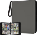 GERMUN 9 Pocket Card Binder - Premium Zip Trading Card Album for MTG, TCG & Sports Cards | Grey, 720 Double-Sided Pockets