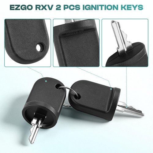 DRIVE UP Ignition Key Switch W/2 Keys for EZGO Electric RXV 2008-Up, OEM 605637 (Key Switch and Keys)