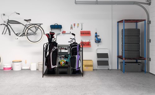 JEF WORLD OF GOLF Golf, Gifts, & Gallery 457 Metal Golf Bag Organizer, Black Double