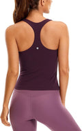 CRZ YOGA Butterluxe Workout Tank Tops for Women - Padded Spandex Yoga Shirts with Built-In Bra