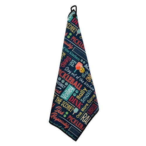 Wolf Golf Towels Pickleball Accessories | Pickleball Gifts | Paddles, Balls and Phrases Towel | Sport Towel | Retirement Gift