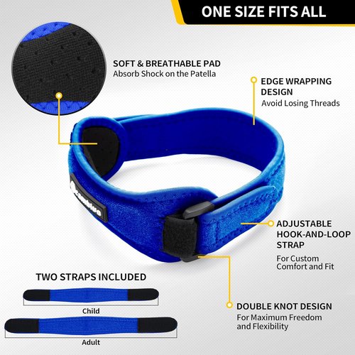 CAMBIVO Knee Straps - Patella Tendon Support for Pain Relief | 2 Pack for Running, Hiking, Sports