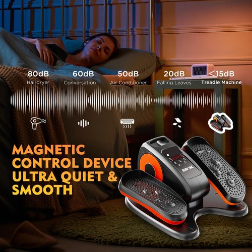 Upgraded Under Desk Elliptical Machine, Electric Ellipse Leg Exerciser for Seniors, Adjustable 12 Speed, Elliptical Stepper for Indoor, Compact Trainer with Remote Control