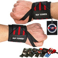 Rip Toned Wrist Wraps for Weightlifting – USPA & USAPL Approved 18" Wrist Straps for Powerlifting – Adjustable, Durable Gym Wraps with Thumb Loop – Quality Support for Men & Women – Red Flex