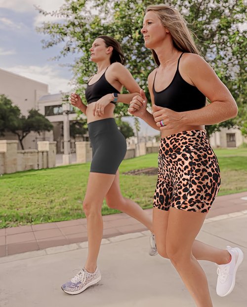 FULLSOFT Biker Shorts for Women - 4 Pack with Pockets | 5" High Waisted Tummy Control for Yoga & Gym