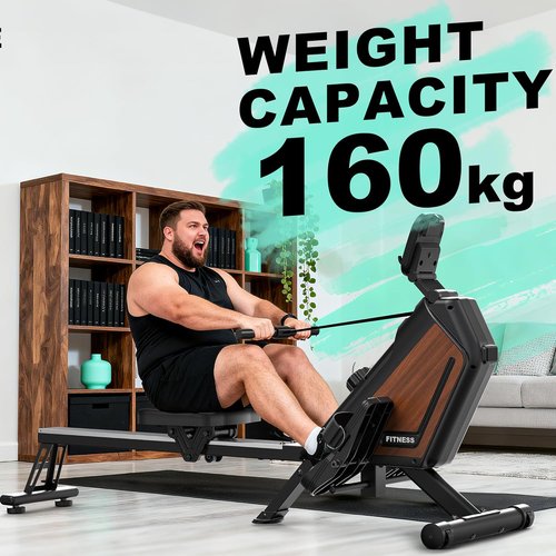 Magnetic Rowing Machine by [Brand Name] - 16 Resistance Levels | Quiet Home Cardio Trainer, 160 kg Capacity