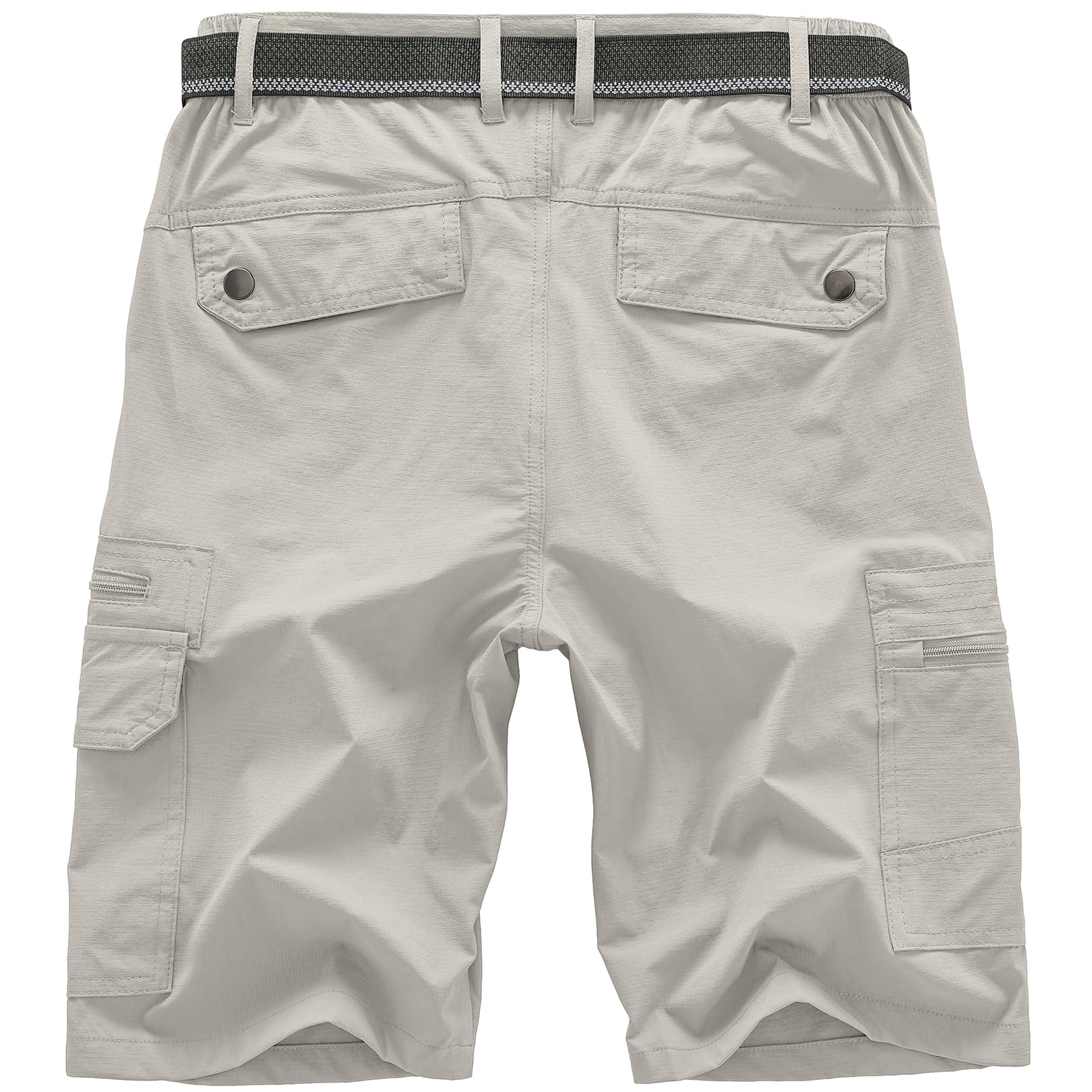 Jessie Kidden Mens Outdoor Casual Expandable Waist Lightweight Water Resistant Quick Dry Fishing Hiking Shorts (6222 Beige Apricot 34)