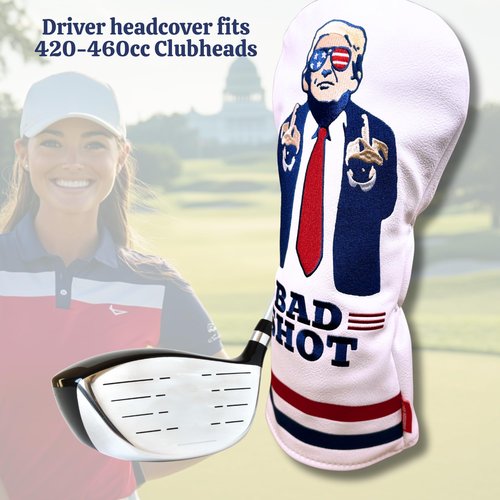 The Original USA Funny Golf Head Covers Trump Bad Shot Driver Fairway Wood Putter Headcover w/Madson Golf Cart Magnet securing Golf Head Cover Donald Trump Merchandise Dad Gifts for Birthday (Driver)
