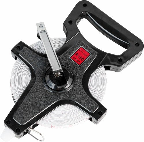 Champion Sports Open Reel Measuring Tape - Durable Hand Crank with Metal Spike, 100 ft/30 Meters for Track & Field
