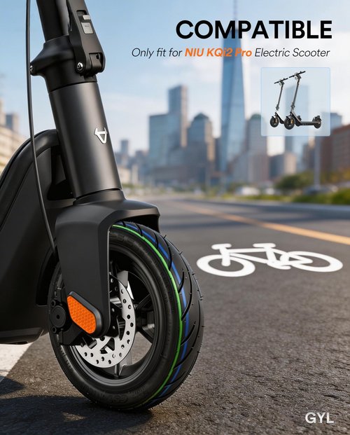 GYL 10x2.30-6.5" Vacuum Tubeless Tire for NIU KQi2 Pro Electric Scooter,10 Inch Replacement Front/Rear Tire, Non-Slip, Explosion Proof, Durable