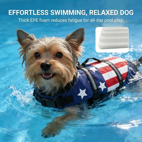 Doglay Dog Life Jacket - Adjustable Pet Swimming Vest with Reflective Stripes | Superior Buoyancy for All Sizes