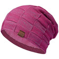 BASSDASH Winter Slouchy Beanies Thick Fleece Lined Skull Cap for Men Women Warm Knitting Hat Rose Red