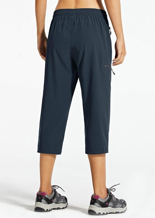 Libin Women's Capri Pants - Lightweight Quick-Dry Hiking Capris with Zipper Pockets | Casual Travel Wear