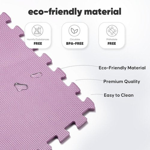 32 Pack EVA Interlocking Foam Exercise Mats - Durable Puzzle Gym Flooring for Home Workouts & Kids' Play Areas - Blue, 24x24x½ in