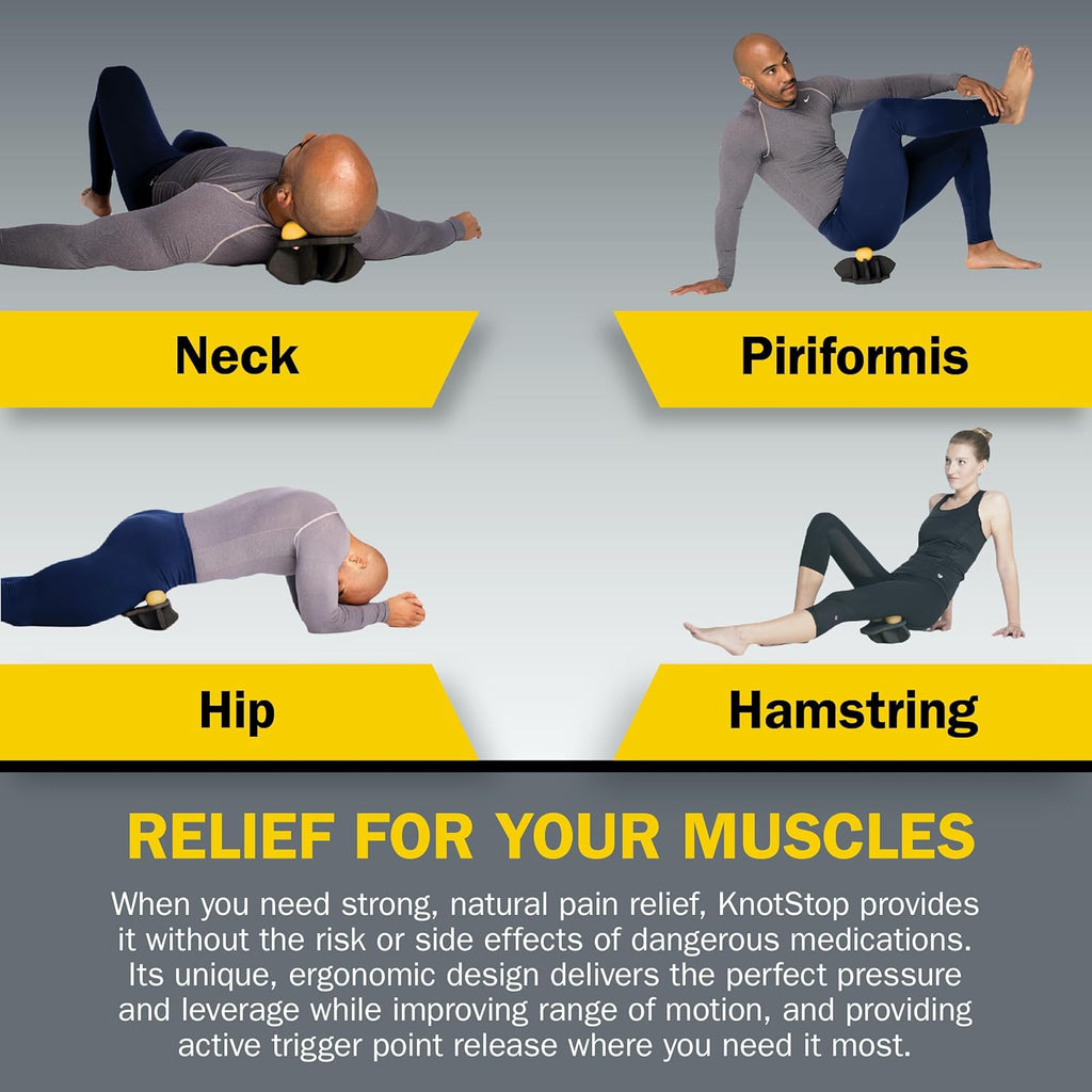 Rolflex KnotStop - Neck Relief Tool for Muscle Knots & Trigger Points | Portable & Effective