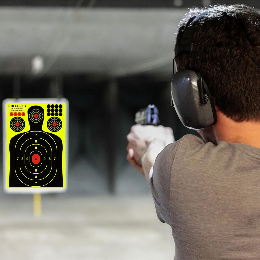 Silhouette Splatter Targets - Adhesive Shooting Target Stickers for Indoor/Outdoor Practice | 12x18 Inch, 10/25/50 Pack