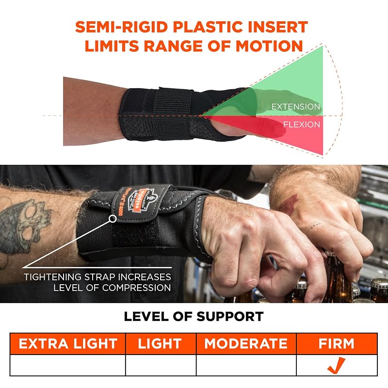 ProFlex 4000 Single Strap Wrist Support — Black, Medium, Right Hand (Variation: Black+M-Right)