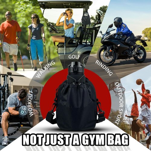StellarPulse Magnetic Gym Bag | Magnetic Gym Water Bottle Bag 64oz | 4 Built-in Magnets Water Bottle Holder for Gym | with Adjustable Shoulder Strap for Sports Travel Workout
